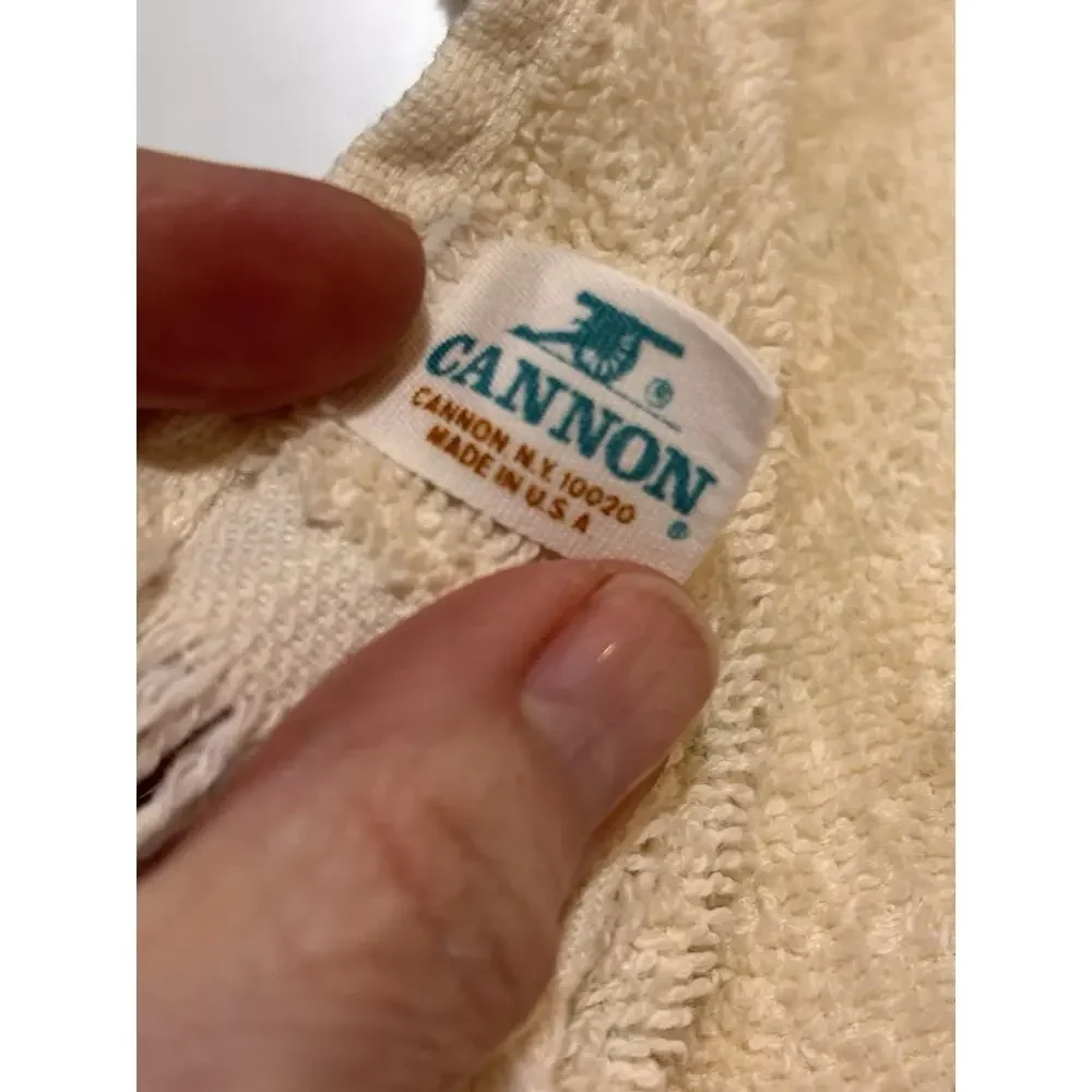 Vintage CANNON Monogrammed T Embroidered Hand Towel Pastel Floral Glam Set